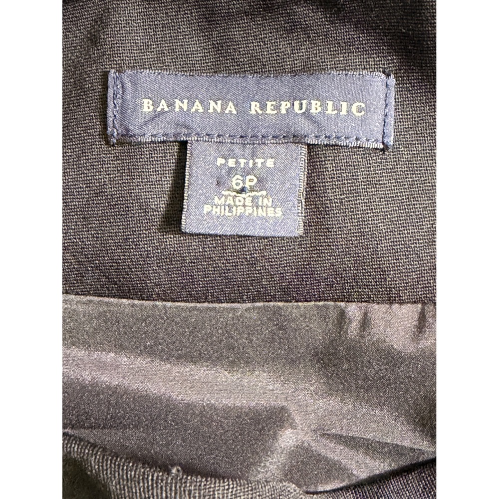 Banana Republic Petite Black Wool Blend Pencil Skirt Side Zip Stretch Size 6P - Picture 4 of 9